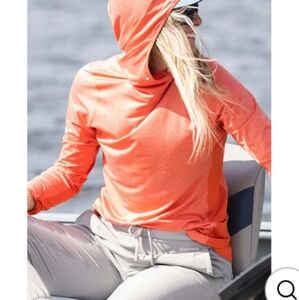 Simms Solarflex UPF 50 Long Sleeve Hooded Shirt Size Large